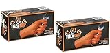 DENCO DISTRIBUTING, INC. Tiger Grip Gloves - 2 Boxes - Hi-Vis Orange - Textured - Powerder & Latex Free 200 Count (XXL)