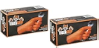 DENCO DISTRIBUTING, INC. Tiger Grip Gloves - 2 Boxes - Hi-Vis Orange - Textured - Powder & Latex Free