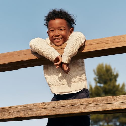 Amazon Essentials x Sofia Grainge Unisex Kinder Pullover Mit Rundhalsausschnitt, Elfenbein, 11-12 Jahre