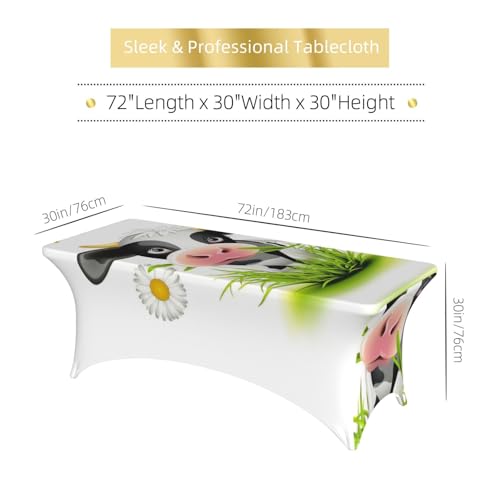 Nappe de table extensible motif vache élasthanne 1m80 lavable - 7