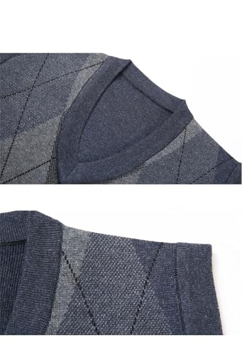 Mens Thickened Casual Sweater Tank Top Sleeveless V-Neck Warm Vest Comfortable Breathable Pullover3