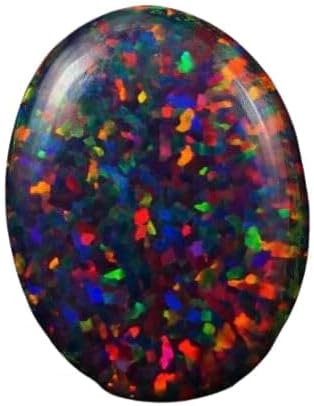 3.30 Carat Black Australian Fire Opal Stone – Certified Natural AAA++ Quality Genuine Loose Gemstone | Oval Cabochon | Rainbow 3D Flash | Unisex Jewelry Making