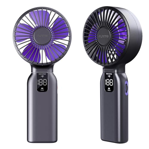 Funme ハンディファン 10000mAh大容量携帯扇風機 最大46H持続 100段階風力調節 強力ストームモード USB充電式モバイルバッテリー 手持ち扇風機 静音 ハンディ扇風機小型 折りたたみ 手持ち 卓上 通勤 通学 オフィス アウトドアなどに適用-青