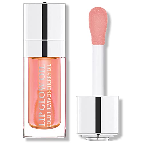 Hydrating Plumping Lip Oil Lip Gloss Lip Balm Lip Care Transparent Toot Lip Oil, Tinted Sheer Color Liquid Lip Oil Moisturizing Lip Oil, Non-Sticky Nourishing Repairing Lip Care Products(Pink) #TOP29