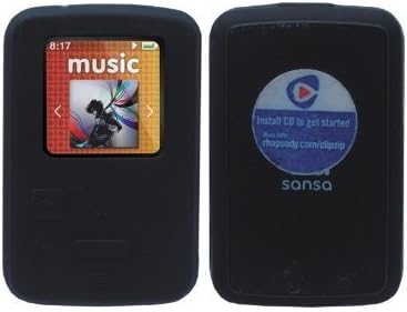 Black Soft Skin Case + Screen Protector + Armband + Smart Cord Wrap for SanDisk SDMX22 Sansa Clip Zip 4GB 8GB MP3 Player