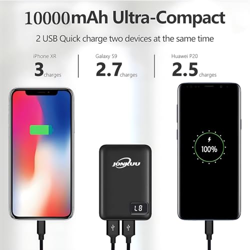 Jonkuu YYOJ Small Portable Phone Charger 10000Mah Quick Charge 5V/2.4 A Heated Vest/Jacket Battery Packs Dual Usb Lcd Display Power Bank thumb #3