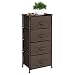 mDesign Vertical Dresser Storage Tower - Sturdy Steel Frame, Wood Top, Easy Pull Fabric Bins - Organizer Unit for Bedroom, Hallway, Entryway, Closets - Textured Print - 4 Drawers - Espresso Brown