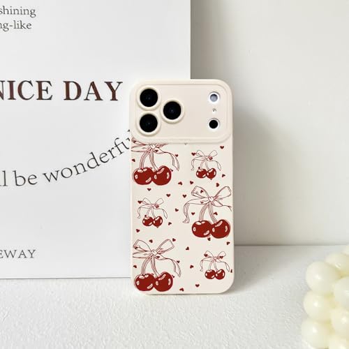 NITITOP Compatible for iPhone 17 Pro Max Case Cute Cherry Bow - Red by NITITOP - Used condition - Image 2