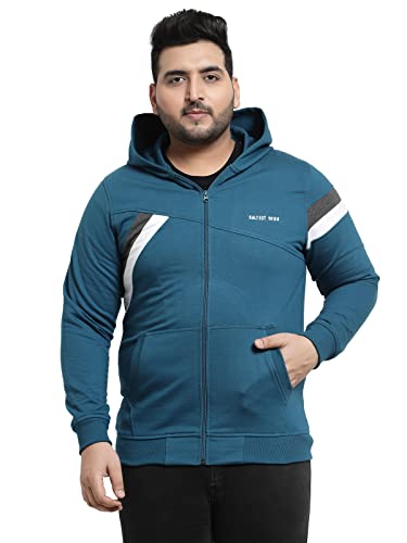 Image of Kalt Men Full Sleeves Zipper Fleece Striped Hoodie