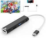 RREAKA Switch Dock per Nintendo Switch OLED, adattatore TV 4 in 1 con HDMI 4K, porta USB 3.0, ricarica tipo C 100W, docking station portatile per viaggi, Samsung Dex S24, MacBook