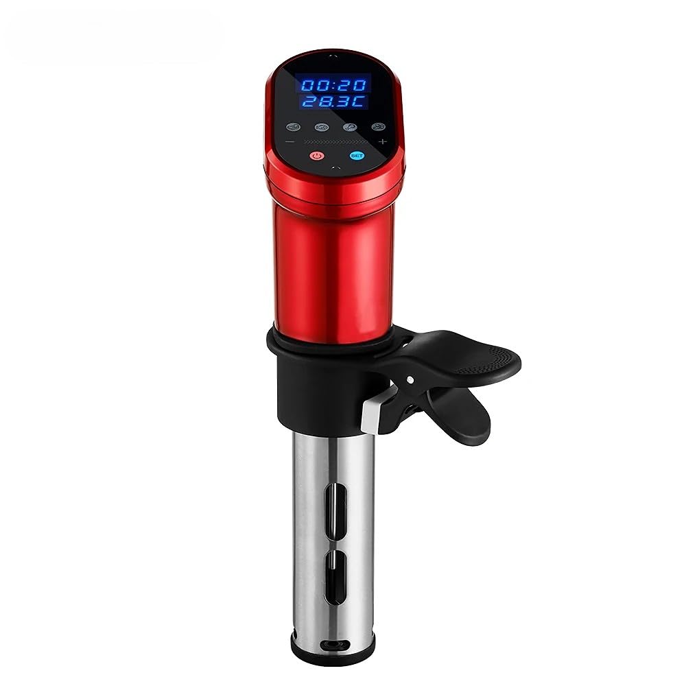 BioloMix 1200W WiFi Sous Vide Cooker: Precision Immersion Circulator with Digital Touchscreen Display - Perfect for Kitchen Mastery,Red