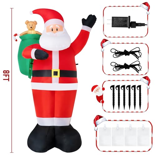 8 FT Christmas Inflatable Santa Claus DROPS TO - image 4