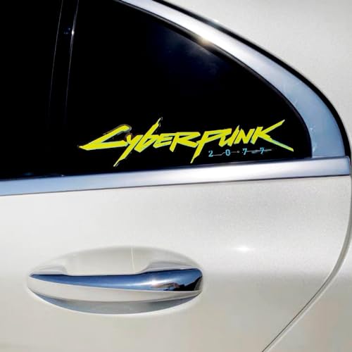 Image of Vinyl Sticker Cyberpunk Decal Water Proof Reflective for Car & Laptop (Yellow+Black+Blue)