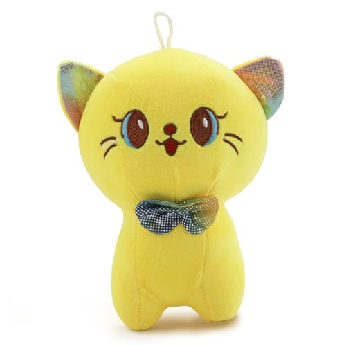 Image of Yellow Bow Cat Soft Toy for Kids with Cute Hug-Friendly Plush for Babies, Toddlers & Children Safe, Lightweight & Easy to Clean (22CM)