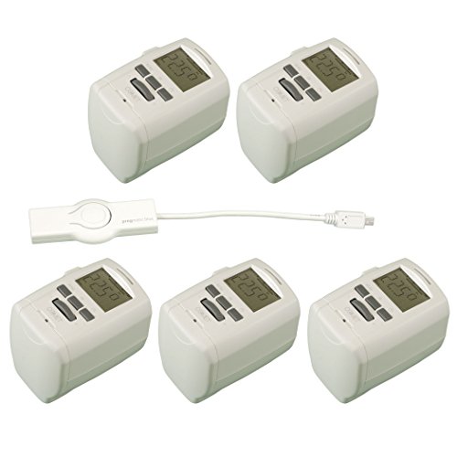 Komforthaus COMET Heizungsregler, 5er Set incl. PROGmatic Blue USB Bluetooth Adapter, Made in Germany