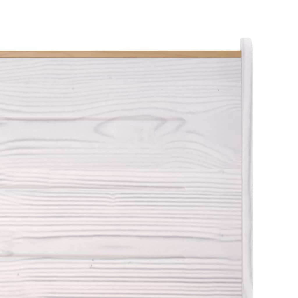 Banc d'angle en Bois de pin Massif Reine 151 cm Marron Miel et Blanc avec Dossier, Adaptable à Gauche ou à Droite, idéal pour Salon, Salle à Manger ou véranda
