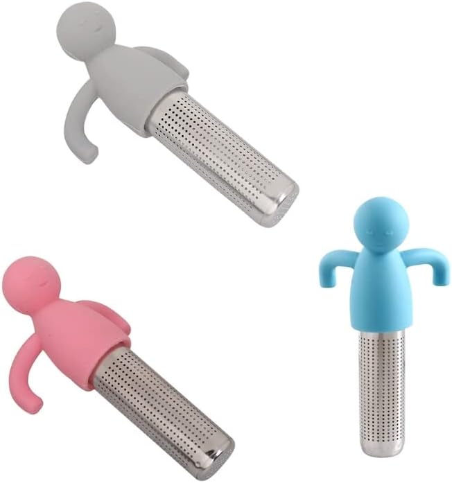 Tea Filters 2-Piece mesh Tea Filter Set Stainless Steel Tea Brewing teapot Tea Leaf Filter (Color : Pink)