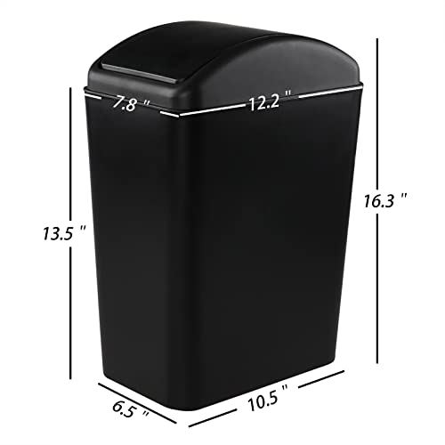 Caneca de basura rectangular de plástico 16 L slim Gloreen miniatura 2