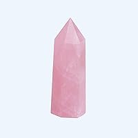 Vista 9 de 1 torre de cristal natural de cuarzo rosa de 3.54-4.33 pulgadas, varita de cristal curativo 6 facetas chakras reiki terapia de meditación
