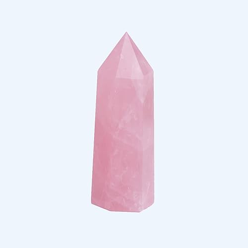 Miniatura 9 de 1 torre de cristal natural de cuarzo rosa de 3.54-4.33 pulgadas, varita de cristal curativo 6 facetas chakras reiki terapia de meditación