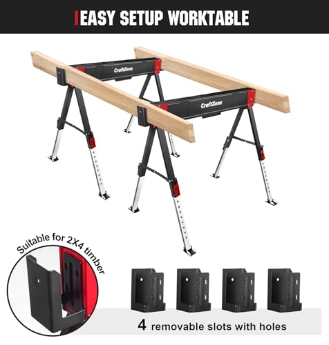 CRAFTZONE Heavy-Duty Folding Sawhorses
