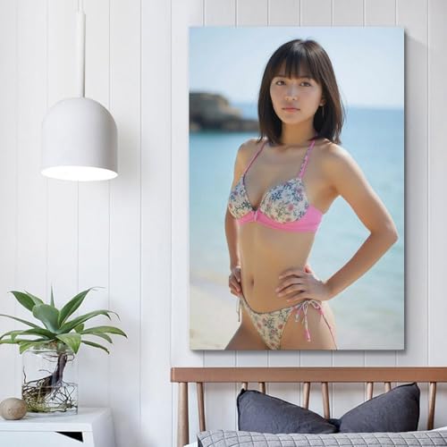 川口春奈素敵なポスターキャンバス壁アート モダン スタイル プリント壁画壁掛け吊り部屋装飾24x36inch(60x90cm) [4]