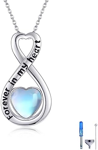 VENACOLY Sterling Silver Urn Necklace Angel Wings/Hummingbird/Dragonfly/Phoenix/Wolf/Dog/Sunflower/Tree of Life/Compass/Heart Ashes Pendant Necklace Cremation Jewellery Memorial Gifts for Women