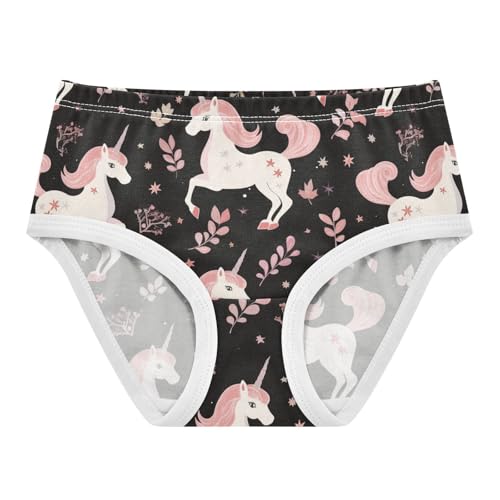 Wusikd White Unicorns Girls' Underwear Cotton Pink Girls Briefs Soft Toddler Underwear 2T