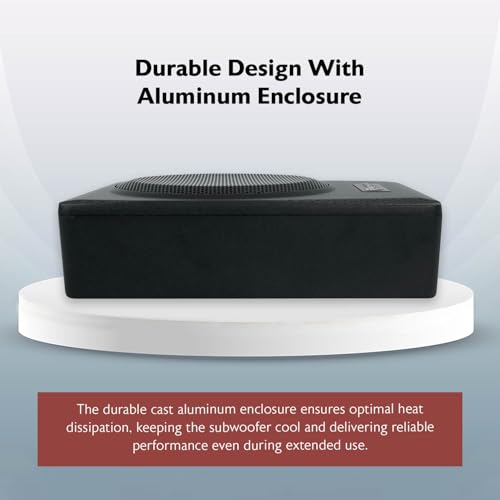 Image of Rockville SS65P 6.5 inch Slim Under-Seat Active Powered Car /Truck Subwoofer | 400W Peak / 100W RMS, Metal Bass Knob, RCA and High Level Inputs, Auto Turn-On, Bass Boost, Cast Aluminum Enclosure, 4 Ohm