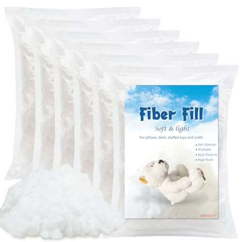 Jmuiiu 1.98lb Polyester Fiberfill Stuffing for Stuffed Animals, High Resilience Fiber Fill, Pillow Stuffing for Pillows, Fiber Filling Stuffings for Crafts Home Decors Projects