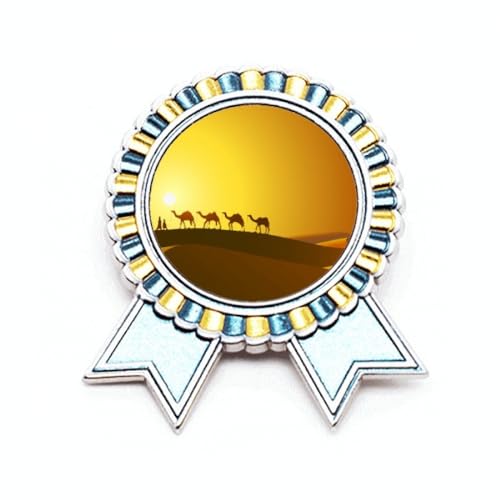 Broche chameau en métal M Sunset All the Way to the Silk Road, bijou de créateur pour manteau
