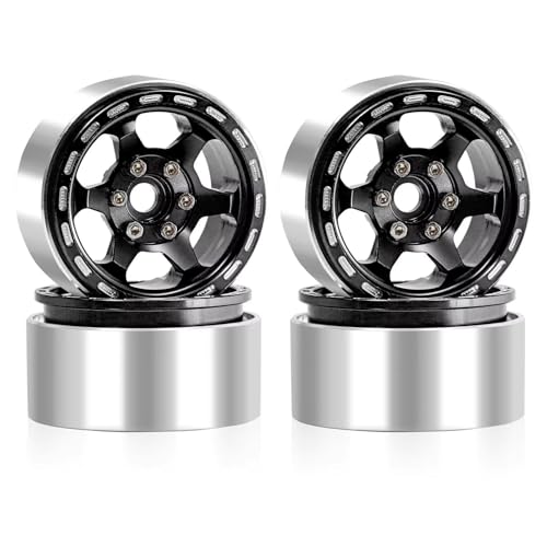 Jante 1.9 Beadlock Axial SCX10 TRX4 moyeu alu pour voiture RC crawler 1/10 noire
