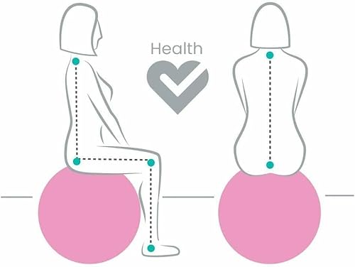 ONEX Pregnancy Ball, exercise ball, yoga ball, birthing ball, birthing ball, Pilate Balance Balls with Pump, Anti-Slip & Anti-Burst,Fitness, Physical Therapy, Gym Office and Home Exercise (PINK) - Image 6