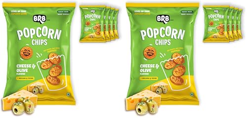 Image of BRB Corn Popped Chips | Cheese & Olive - Flavour | Not Fried. Not Baked | 30% Less Oil, No Palm Oil, Healthy Snack | 5 x (48g /51g) Combo Pack (weight may vary) (Pack of 2)