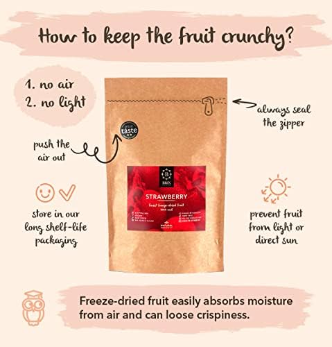 BRIX Freeze Dried Strawberry Halves | 100% Natural Dried Strawberries 75g | Great Taste Award Dried Fruit | Non-GMO, Gluten Free, Vegan & Vitamins Retained