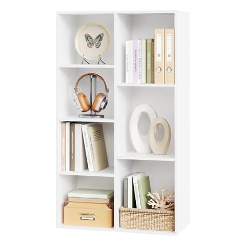WOLTU 4-Tier Wooden Bookcase Book Display Shelves Storage Cloth Organizer Cube Shelves Cover