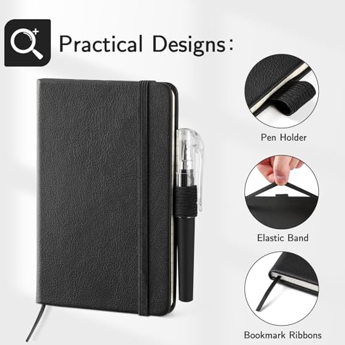Carnet de poche A6 pour ne plus perdre vos idées compact 416 pages en cuir