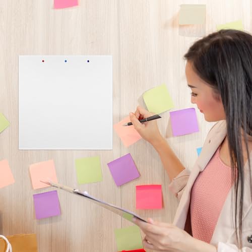 TOVINANNA 6pcs White Felt Bulletin Boards for Wall, 11.8x11.8 Inch Square Self Adhesive Felt Wall Tiles with Easy Installation and Bend Resistant Features, Decorative Memo Boards for School - Image 6