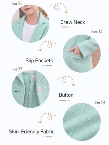 Image of Batermoon Girls Blazer Lapel Long Sleeve Blazer and Pants Set