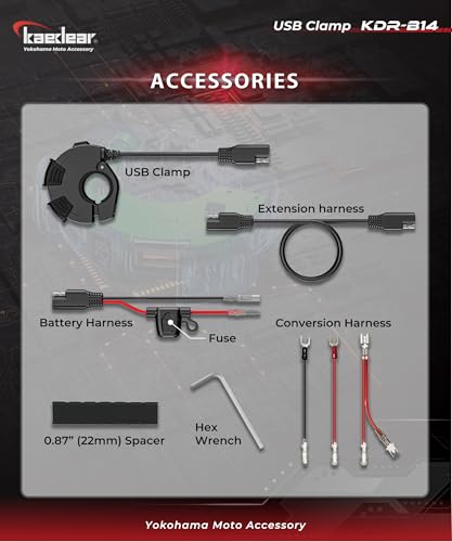 Kaedear Ultra-Thin Motorcycle USB Charger