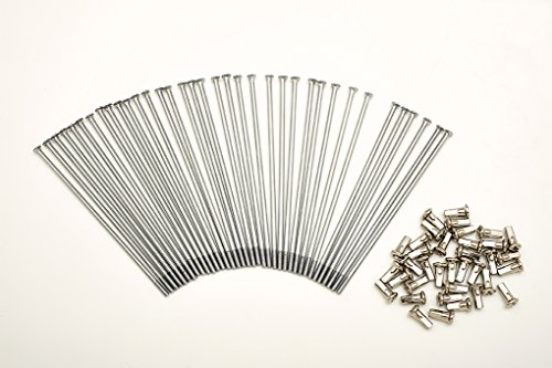 Kit 40 rayons et nipples droites de 3,0 mm x 185 mm pour roue de moto