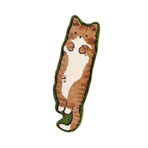 Irregular Shape Washable Area Rugs for Kids' Room Adorable Cats Patterned Carpet for Fun and Space Animal Carpet