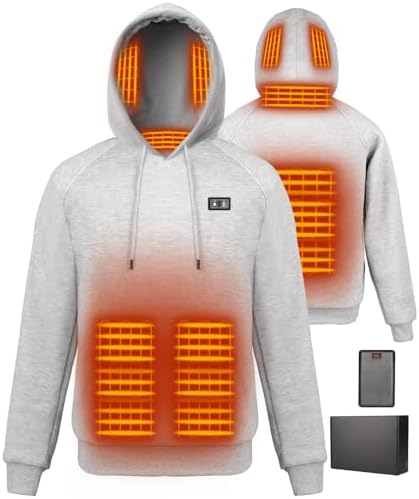 Heated Hoodie for Men Women with 7.4V 16000mAh Battery Pack Mens ...