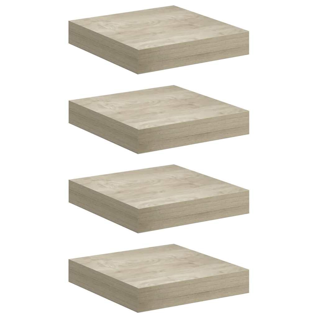 vidaXL Floating Wall Shelves 4 pcs Oak 23x23.5x3.8 cm MDF