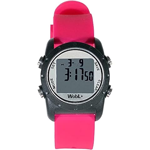 WobL+ World's Smallest & Best Waterproof Vibrating 9 Alarms + Countdown Timer Wristwatch (Pink) Sports/Medicine/Meeting/Potty Reminders Cover
