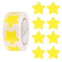 PATIKIL Star Stickers Roll 1 Inch(25mm), 500pcs Reusable Self-Adhesive Star Labels for Reward Behavior Chart Teachers Business Decorating Wedding DIY Crafts, Yellow