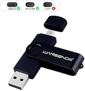 Wansenda S100 OTG USB Flash Drive 16GB 32GB 64GB 128GB USB 2.0 For Android Devices/PC/Tablet/Mac (32GB, Purple)