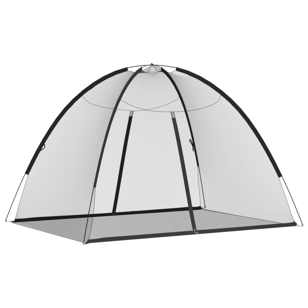 vidaXL Moustiquaire mongole avec portes 220 maille noir 200x150x140 cm, moustiquaire pour lit, moustiquaire portable,, moustiquaire pliable