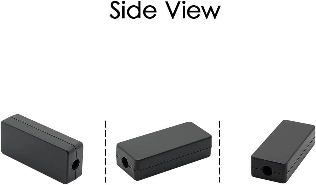 LeMotech 5Pcs ABS Plastic Electrical Project Case Power Junction Box, Project Box Black 2.4 x 1.0 x 0.6 inch (60 x 26 x 16 mm)