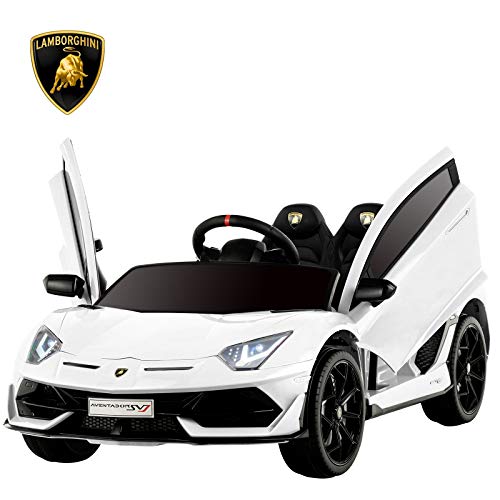 Uenjoy 12V Kids Electric Ride On Car Lamborghini Aventador SVJ Motorized Vehicles